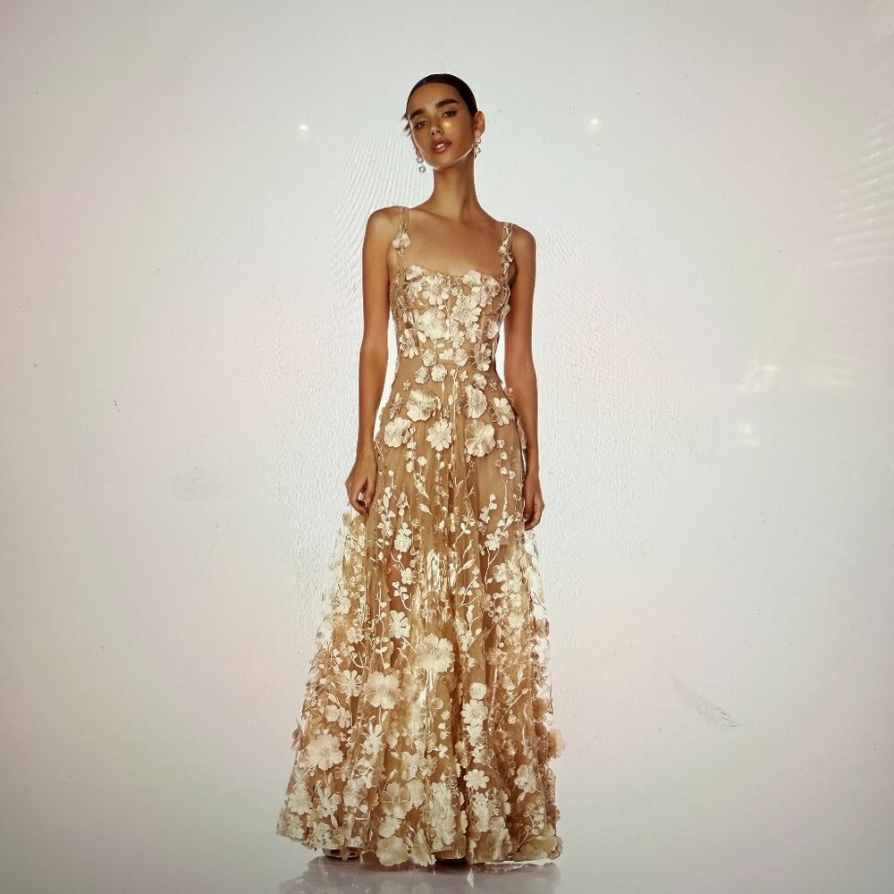 Bronx and Banco Jasmine Gold Gown (Never worn)